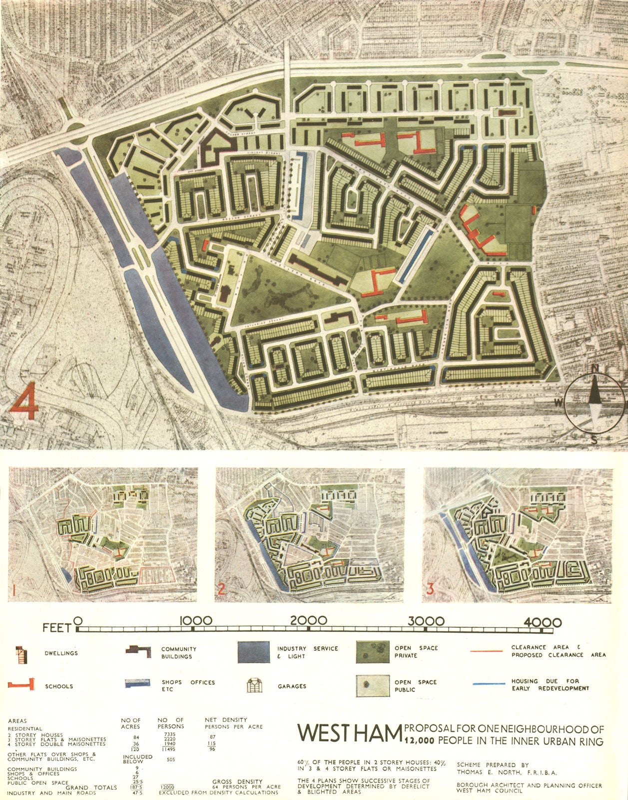 CANNING TOWN. Proposed post war redevelopment. ABERCROMBIE 1944 old map
